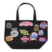ALOCS Patch Denim Tote - Black — front