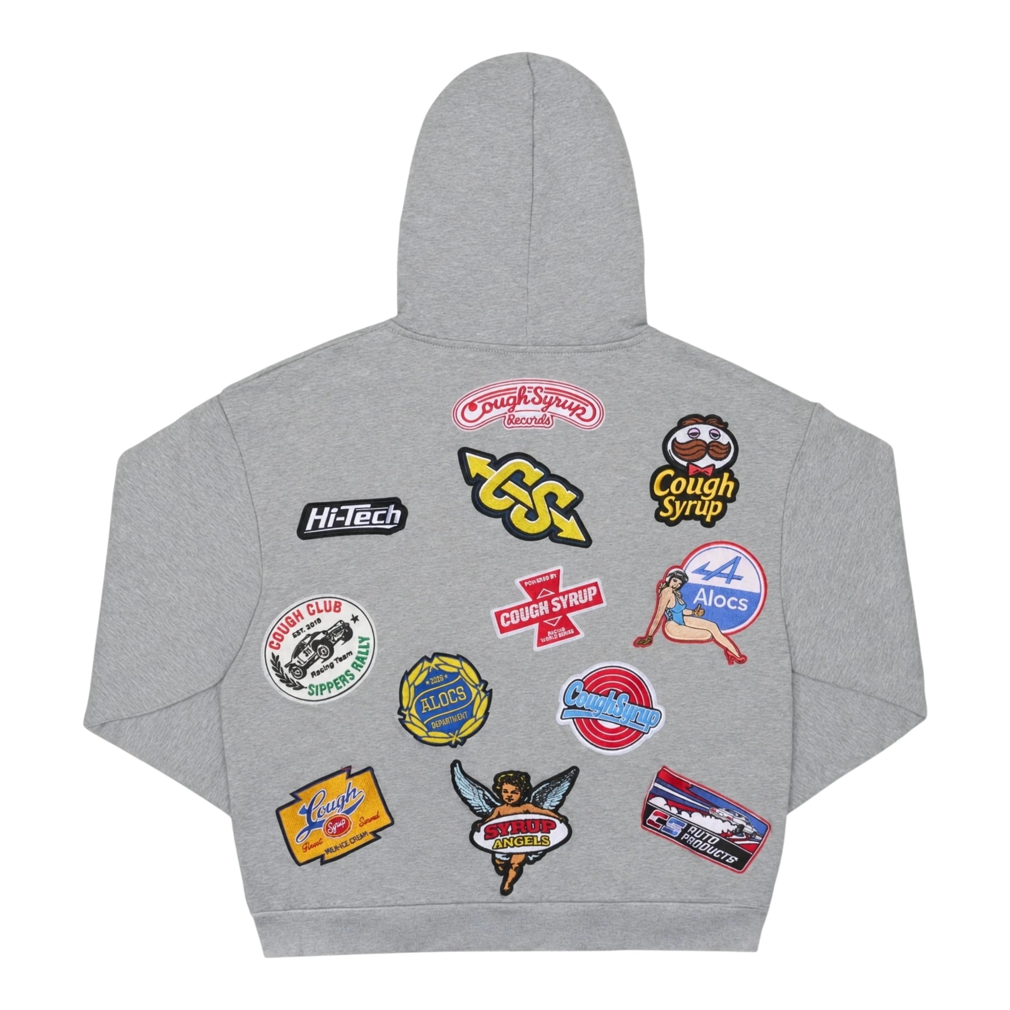 ALOCS Patch Zip-Up Hoodie - Grey — back