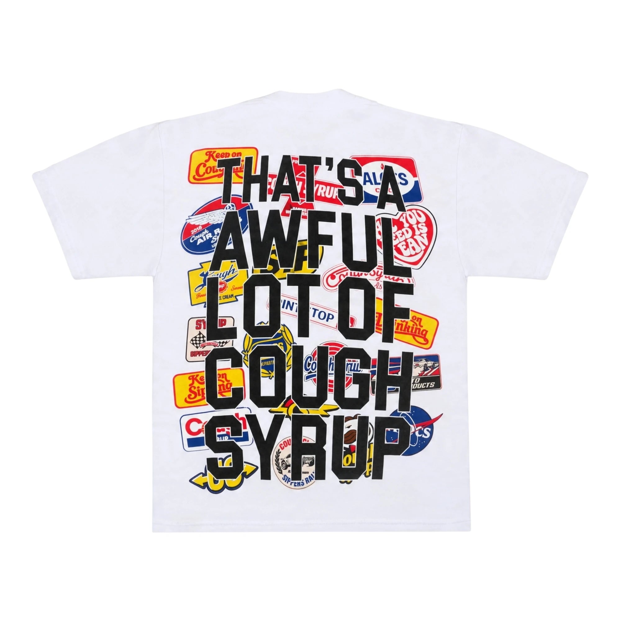 ALOCS Multi-Logo T-Shirt — white, back