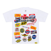ALOCS Multi-Logo T-Shirt — white, front