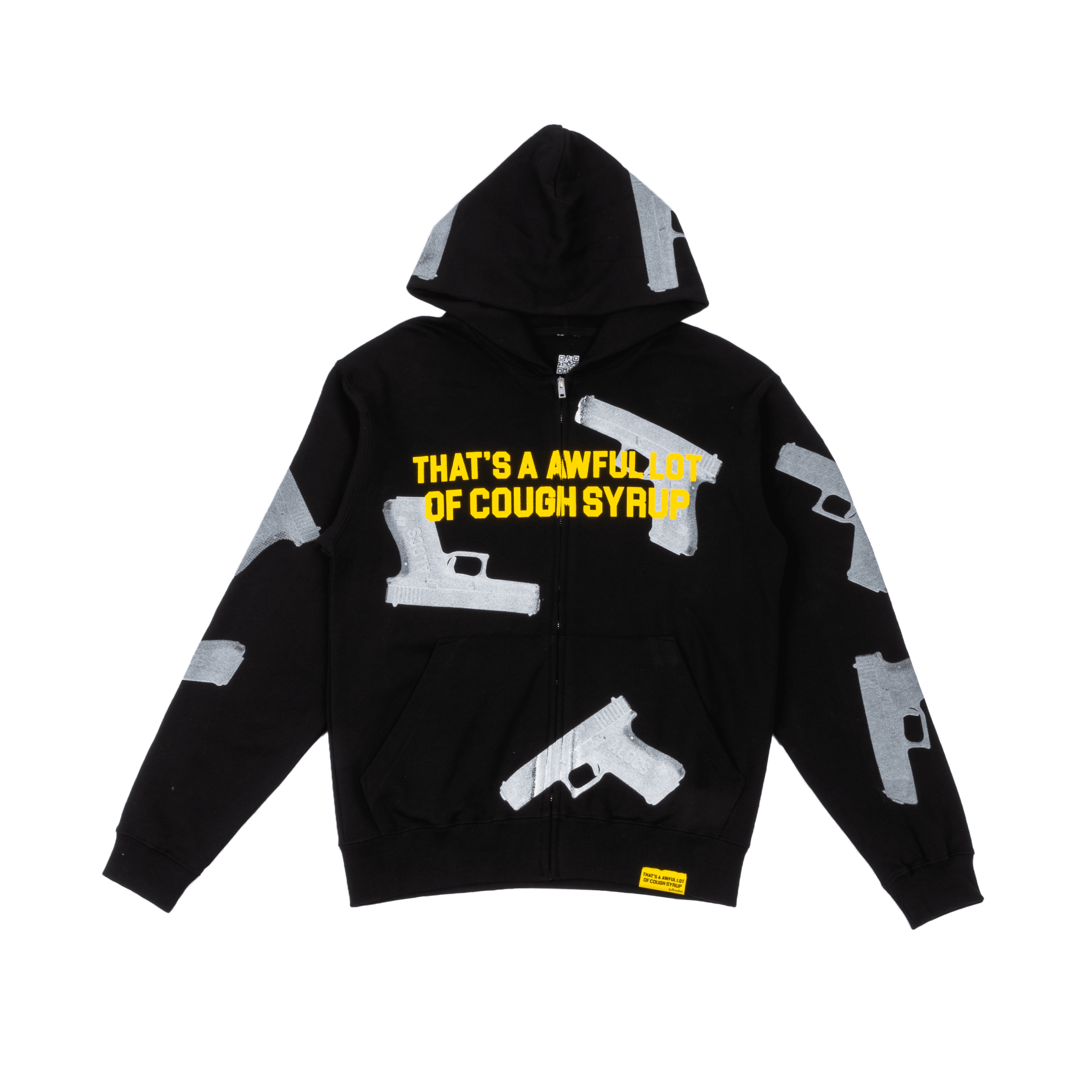 Black Glock Zip-Up Hoodie By Desto Dubb