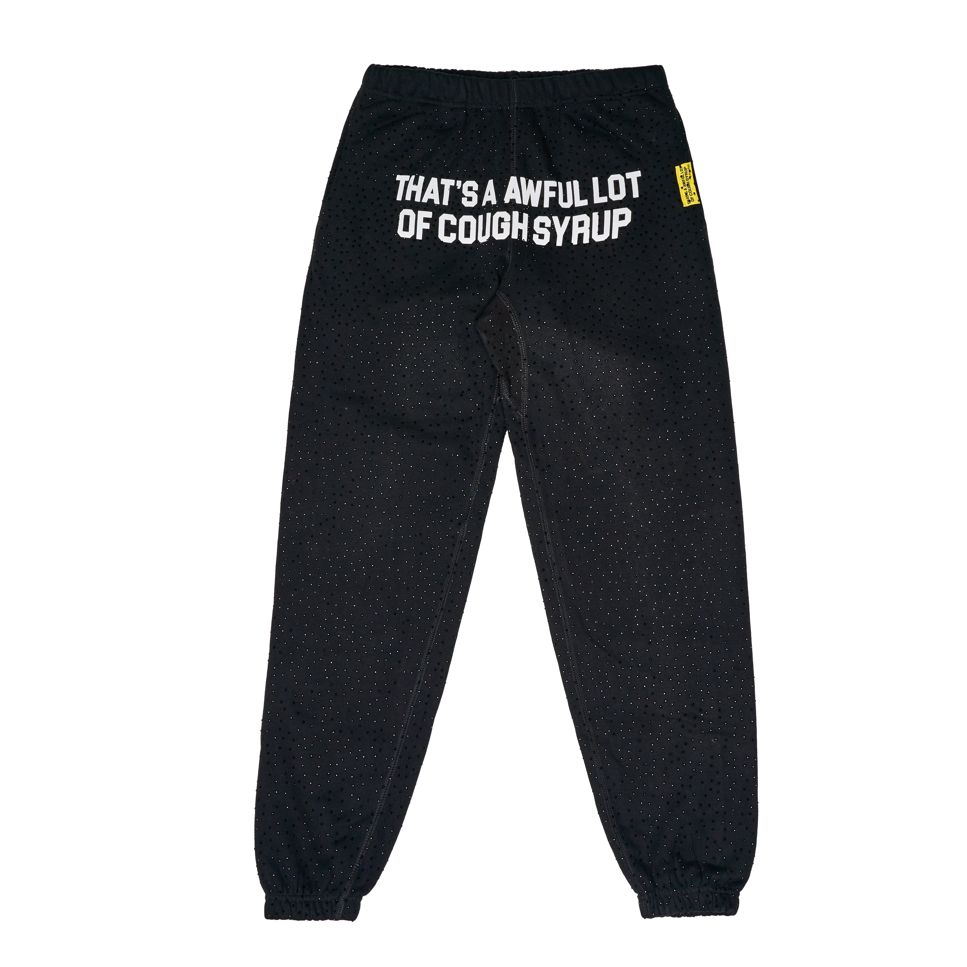 Black Rhinestone Sweatpants By Desto Dubb