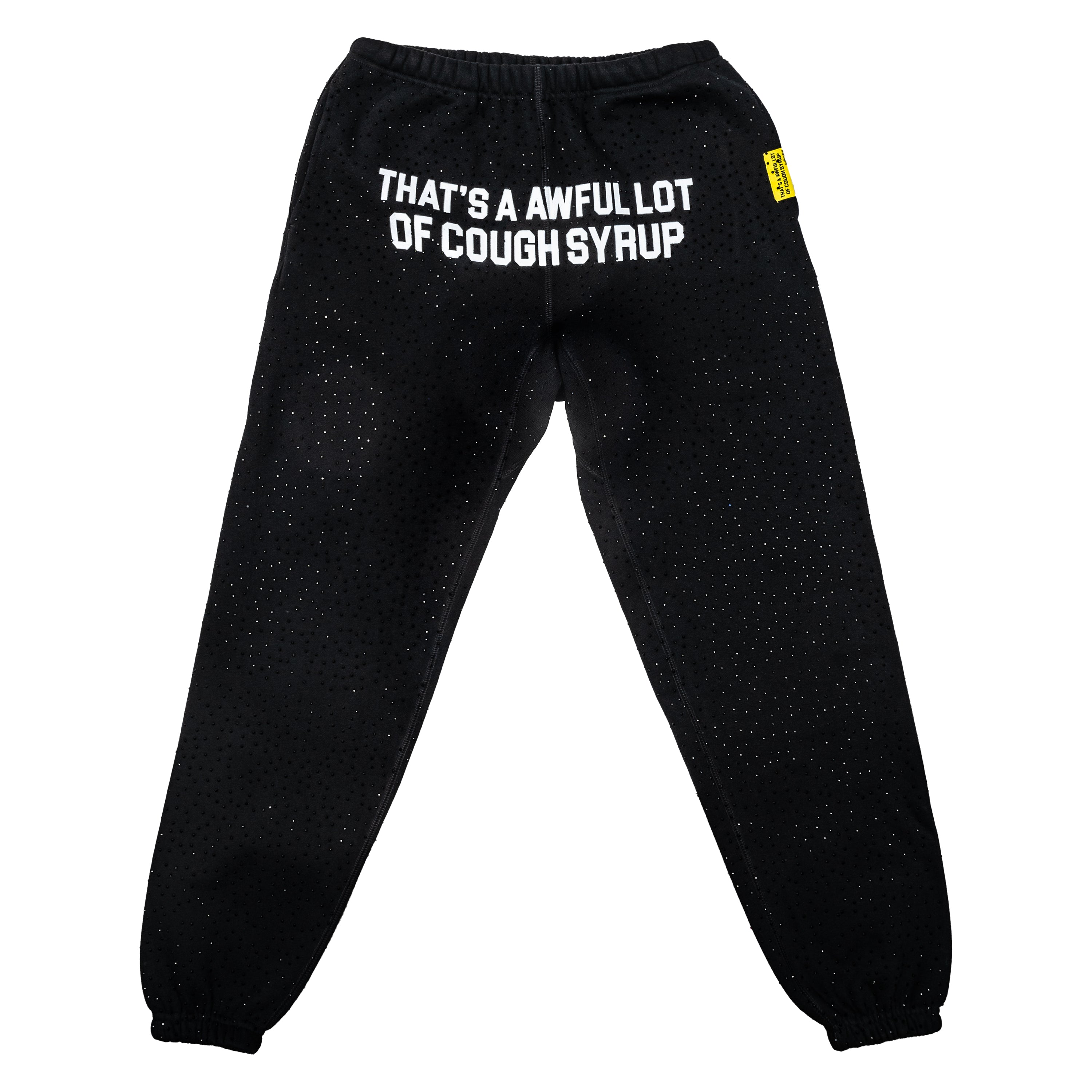 Black Rhinestone Sweatpants By Desto Dubb