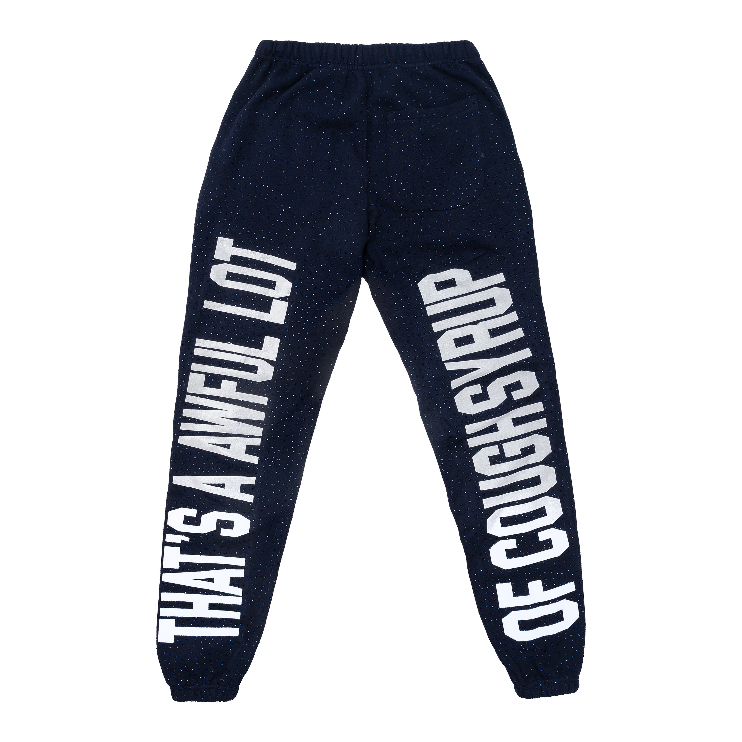 Blue Rhinestone Sweatpants By Desto Dubb