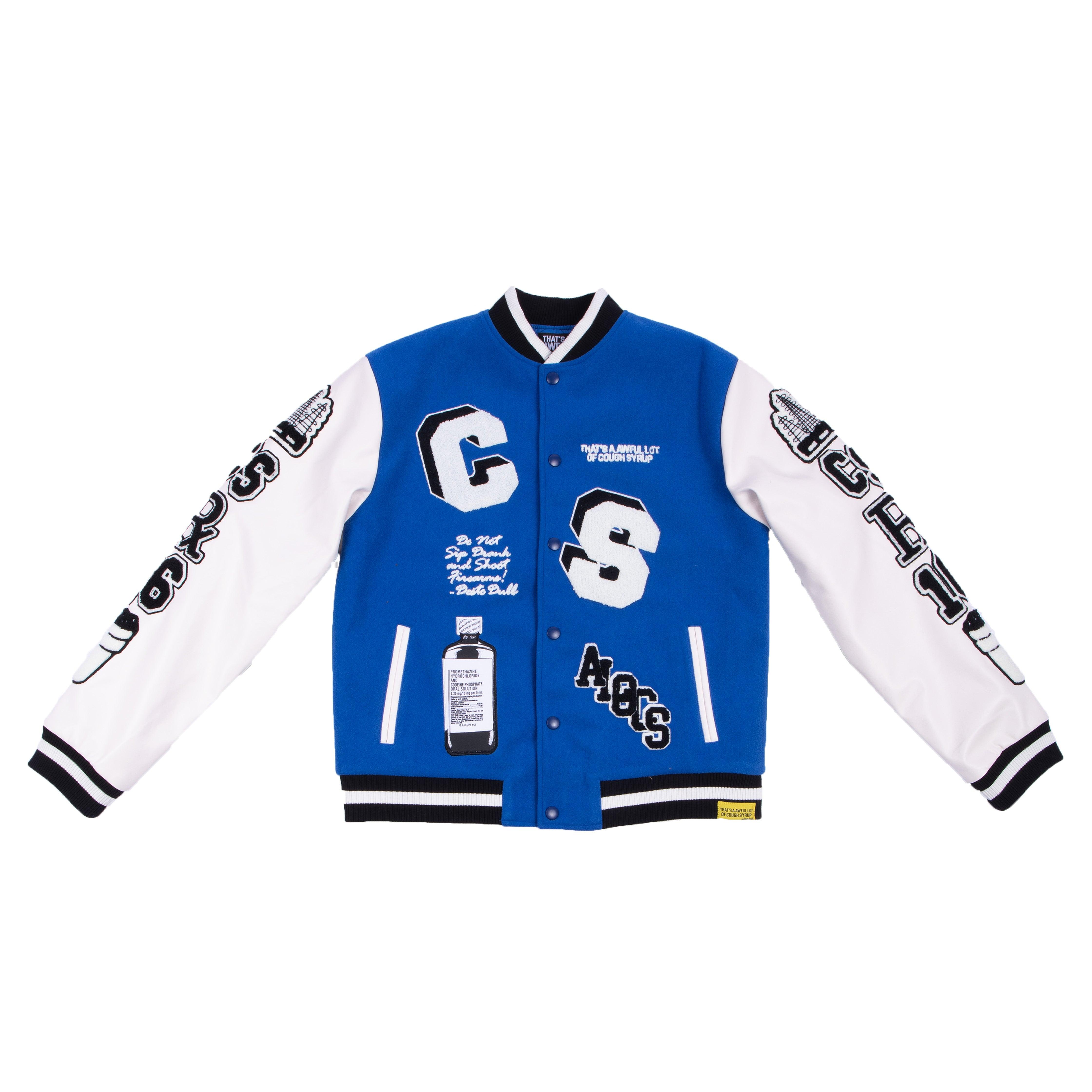 Cough Syrup Letterman Jacket By Desto Dubb – THATS A AWFUL