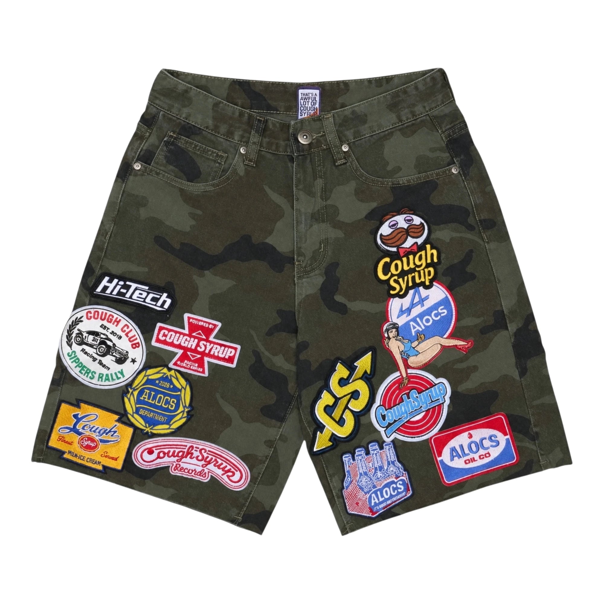 Patchwork Camo Denim Shorts By Desto Dubb